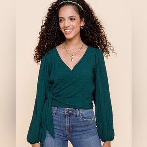 Women’s Tops | Swiss Dot Twist wrap Top